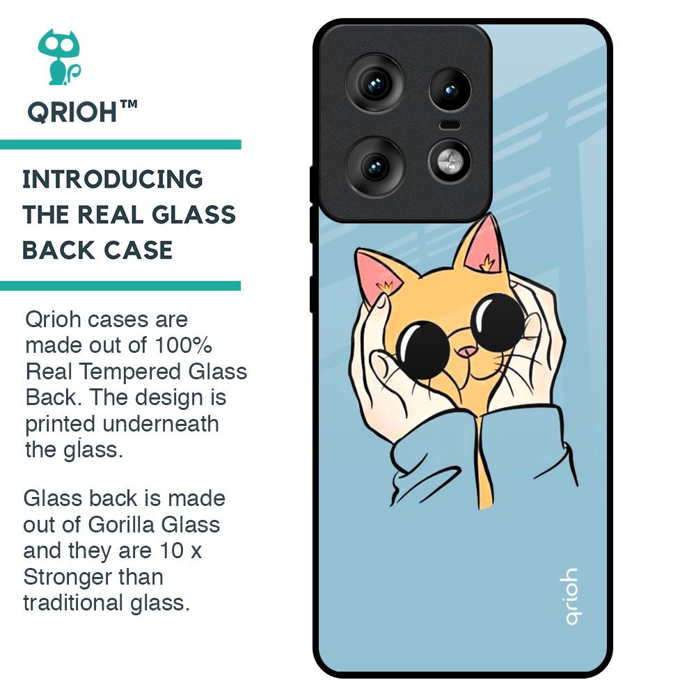 Adorable Cute Kitty Glass Case For Motorola Edge 50 Pro 5G