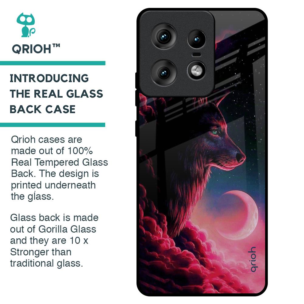 Moon Wolf Glass Case for Motorola Edge 50 Pro 5G