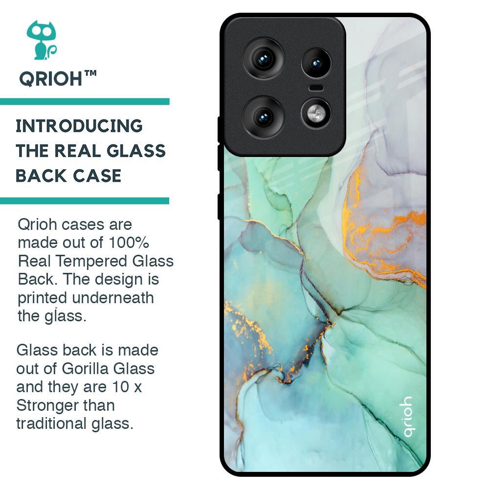 Green Marble Glass Case for Motorola Edge 50 Pro 5G