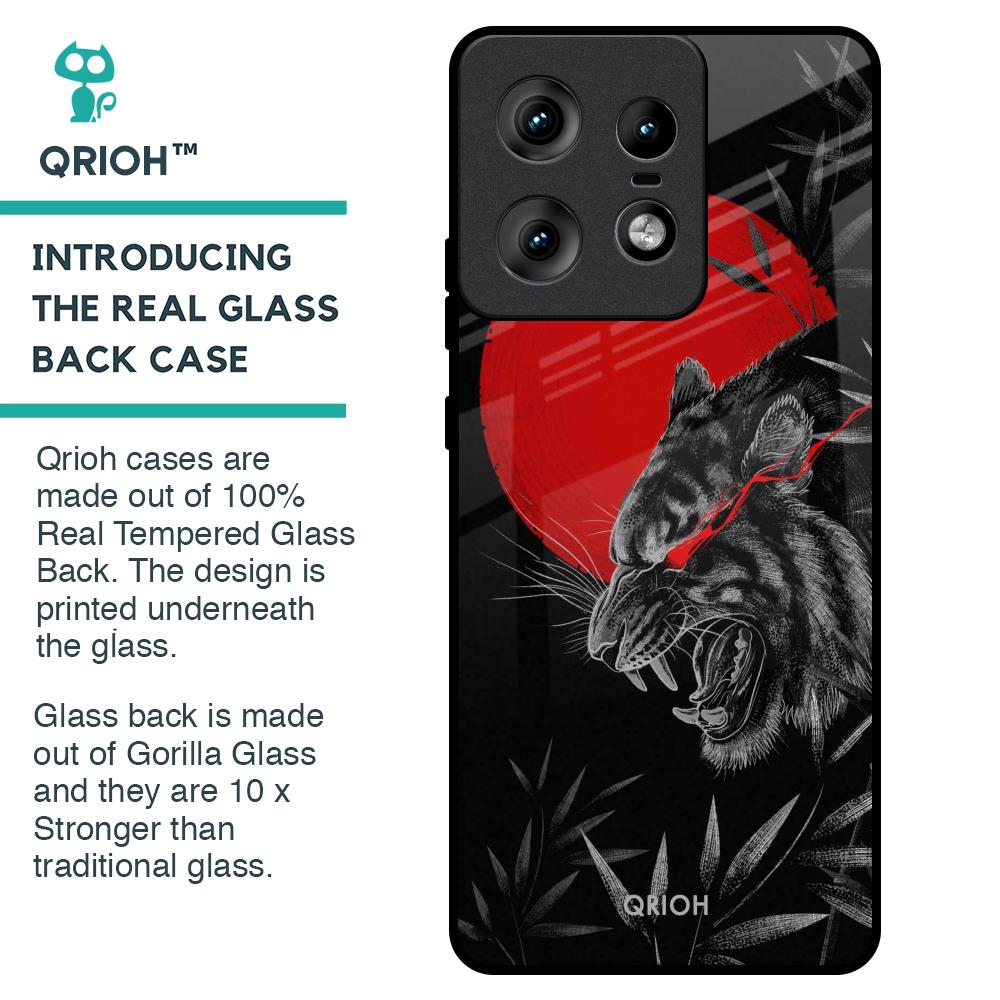 Red Moon Tiger Glass Case for Motorola Edge 50 Pro 5G