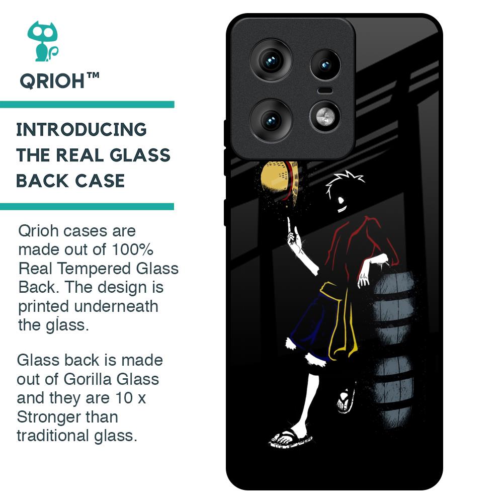 Luffy Line Art Glass Case for Motorola Edge 50 Pro 5G