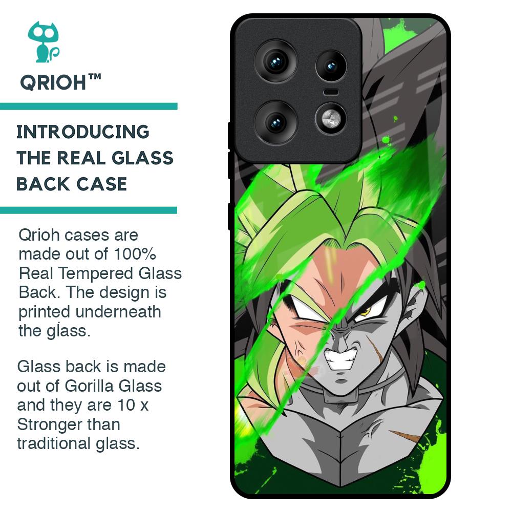 Anime Green Splash Glass Case for Motorola Edge 50 Pro 5G