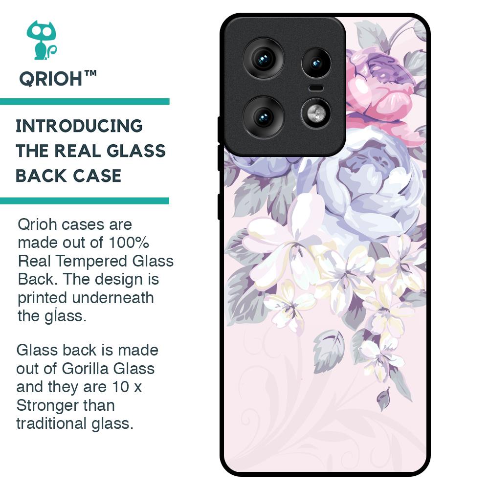 Elegant Floral Glass Case for Motorola Edge 50 Pro 5G