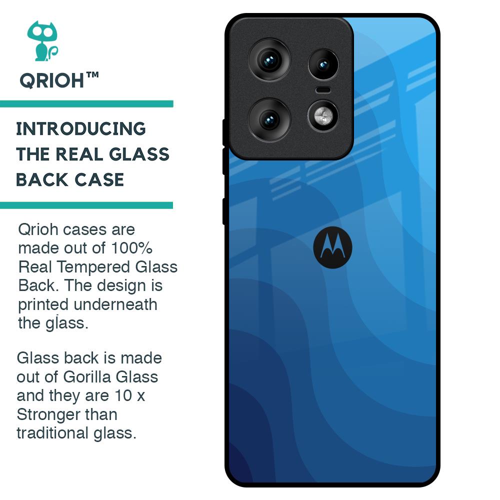Blue Wave Abstract Glass Case for Motorola Edge 50 Pro 5G