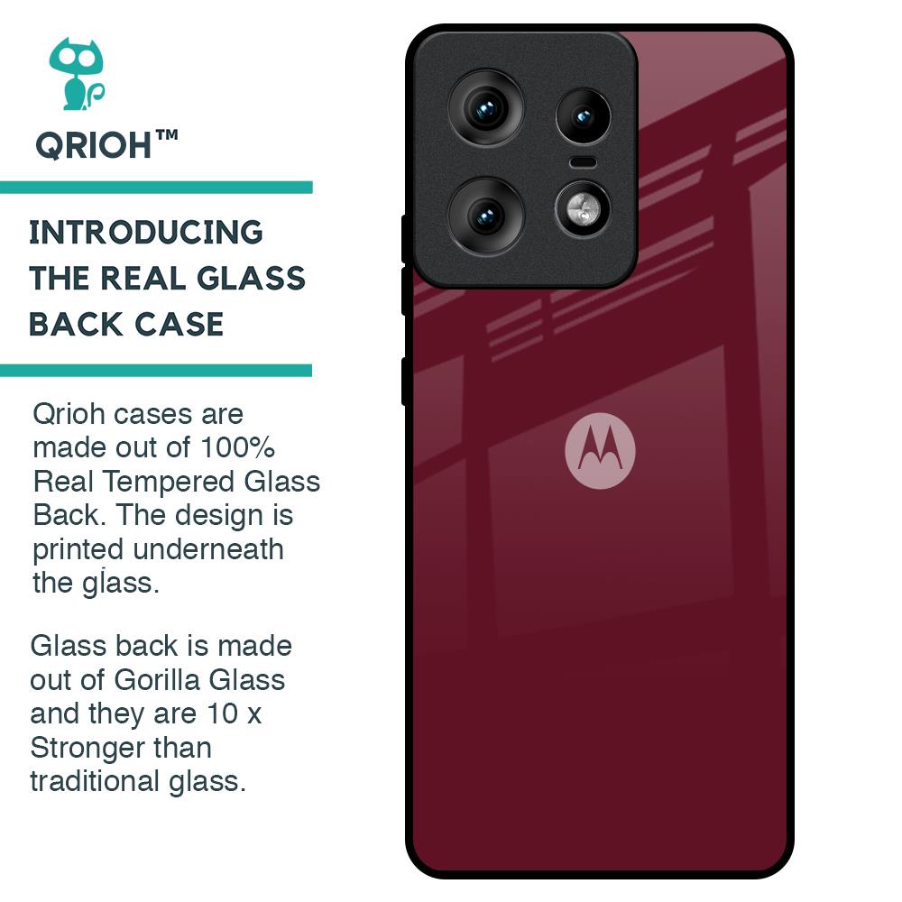 Classic Burgundy Glass Case for Motorola Edge 50 Pro 5G