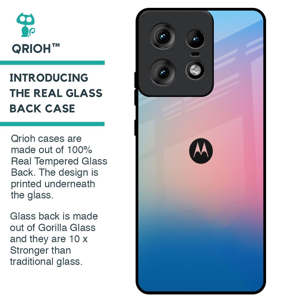 Blue & Pink Ombre Glass case for Motorola Edge 50 Pro 5G