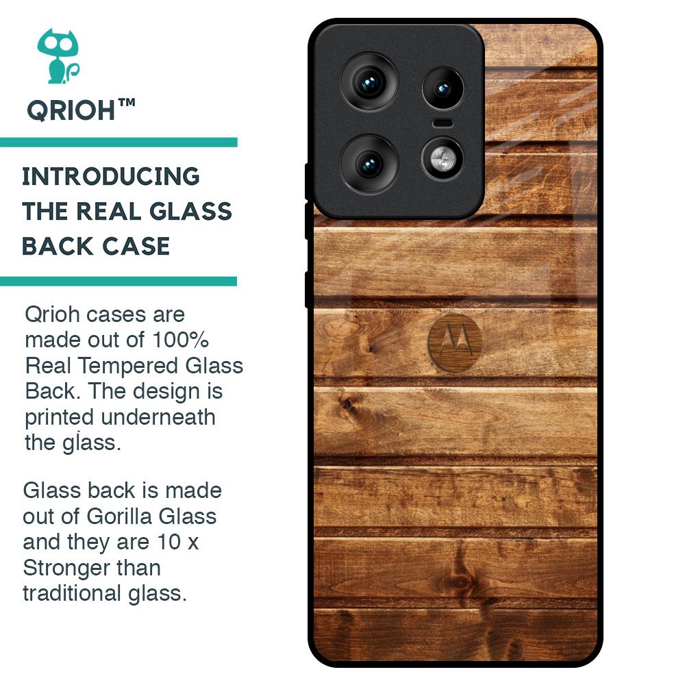 Wooden Planks Glass Case for Motorola Edge 50 Pro 5G