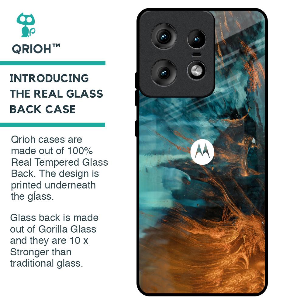 Golden Splash Glass Case for Motorola Edge 50 Pro 5G