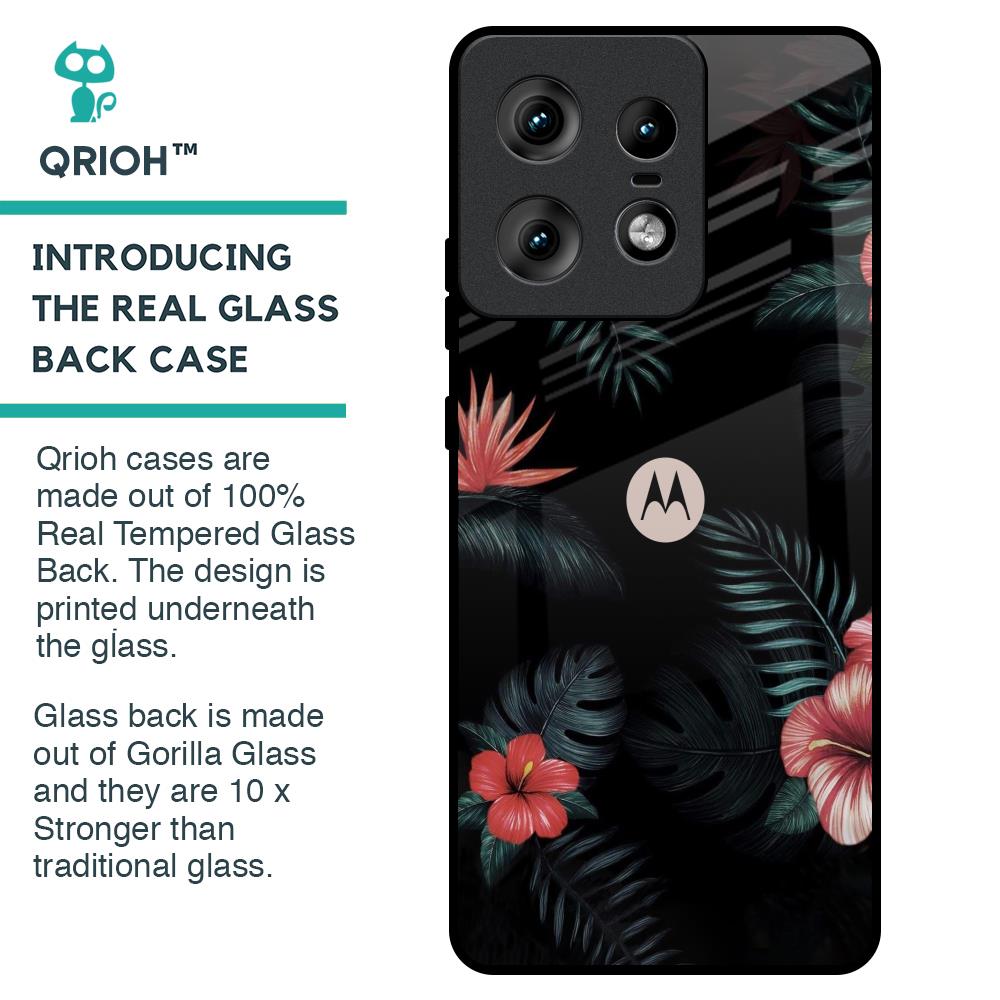 Tropical Art Flower Glass Case for Motorola Edge 50 Pro 5G