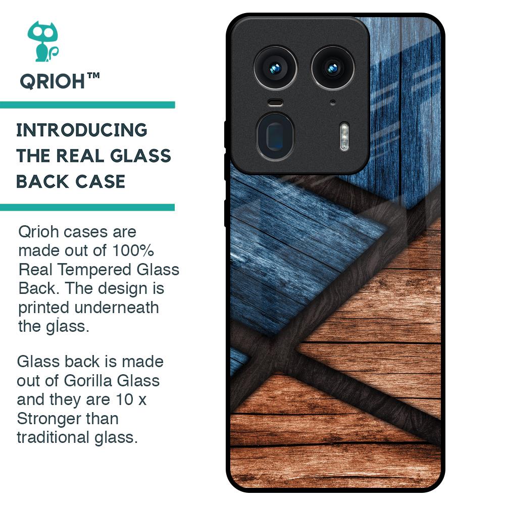 Wooden Tiles Glass Case for Motorola Edge 50 Ultra 5G