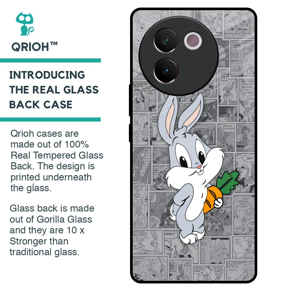 Cute Baby Bunny Glass Case for Vivo V30e