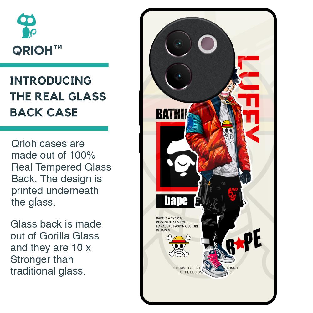 Bape Luffy Glass Case for Vivo V30e