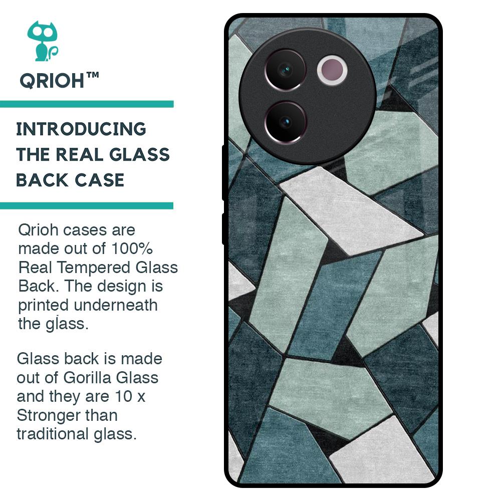 Abstact Tiles Glass Case for Vivo V30e