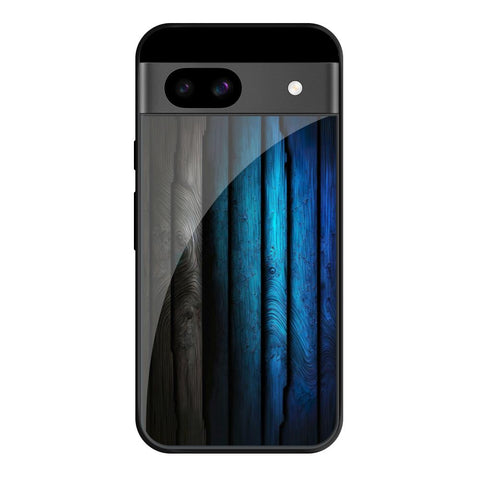 Grey & Blue Wooden Texture Google Pixel 8A Glass Cases & Covers Online