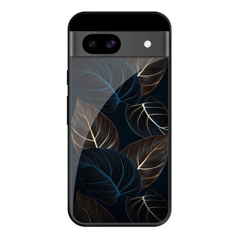Blue Golden Leaves Google Pixel 8A Glass Cases & Covers Online