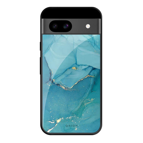 Blue Golden Glitter Google Pixel 8A Glass Cases & Covers Online