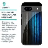 Grey & Blue Wooden Texture Glass Case for Google Pixel 8A