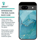 Blue Golden Glitter Glass Case for Google Pixel 8A