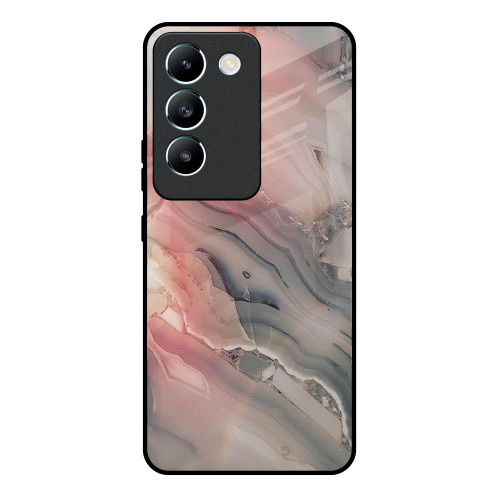 Pink And Grey Marble Vivo Y200e 5G Glass Back Cover Online