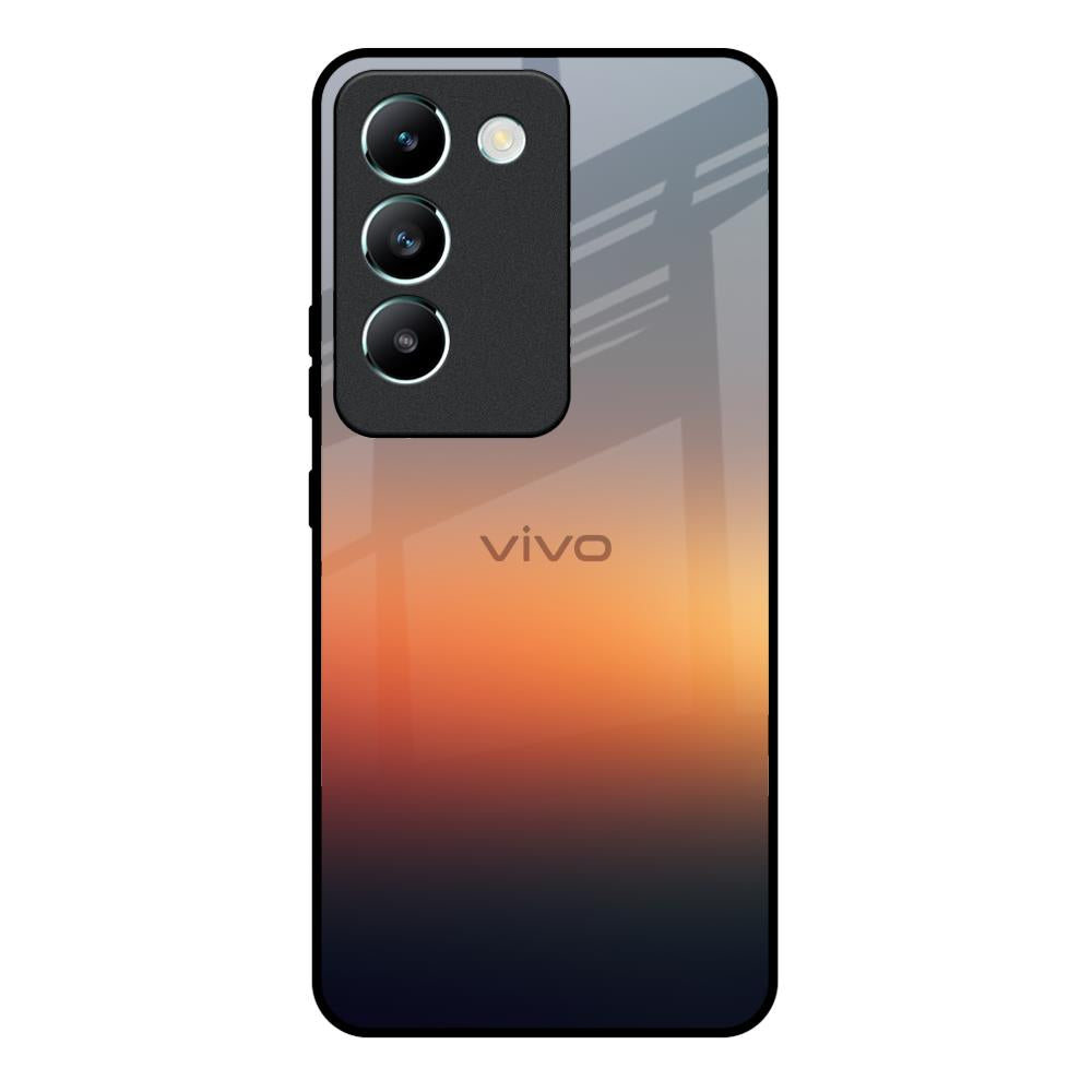 Aesthetic Orange Vivo Y200e 5G Glass Back Cover Online
