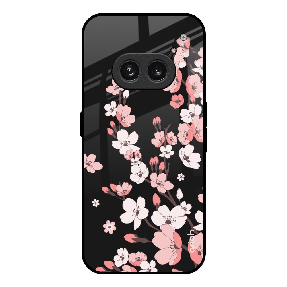 Black Cherry Blossom Nothing Phone 2a Plus Glass Back Cover Online
