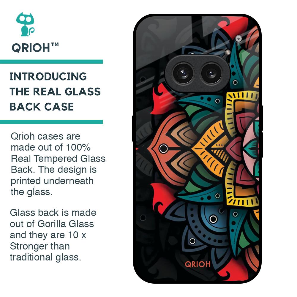 Retro Gorgeous Flower Glass Case for Nothing Phone 2a Plus