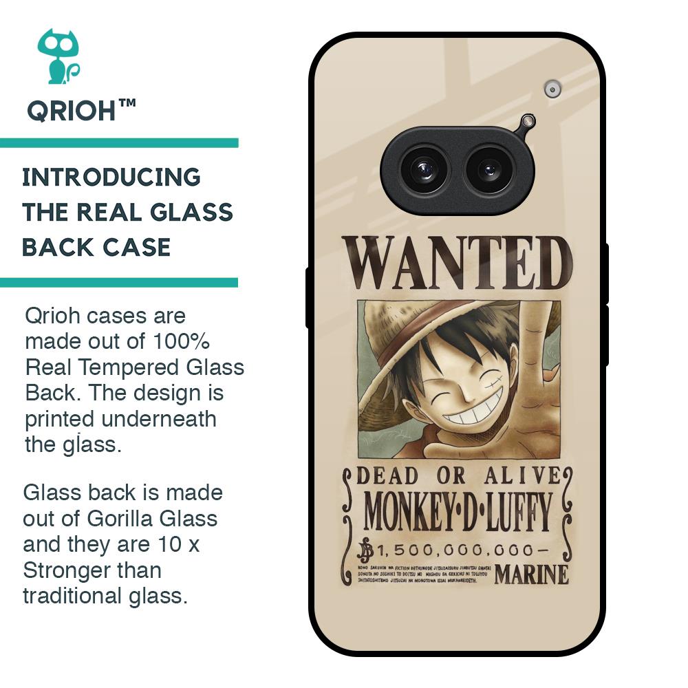 Luffy Wanted Glass Case for Nothing Phone 2a Plus