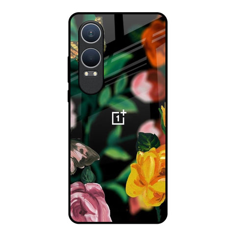 Flowers & Butterfly OnePlus Nord CE4 Lite 5G Glass Back Cover Online