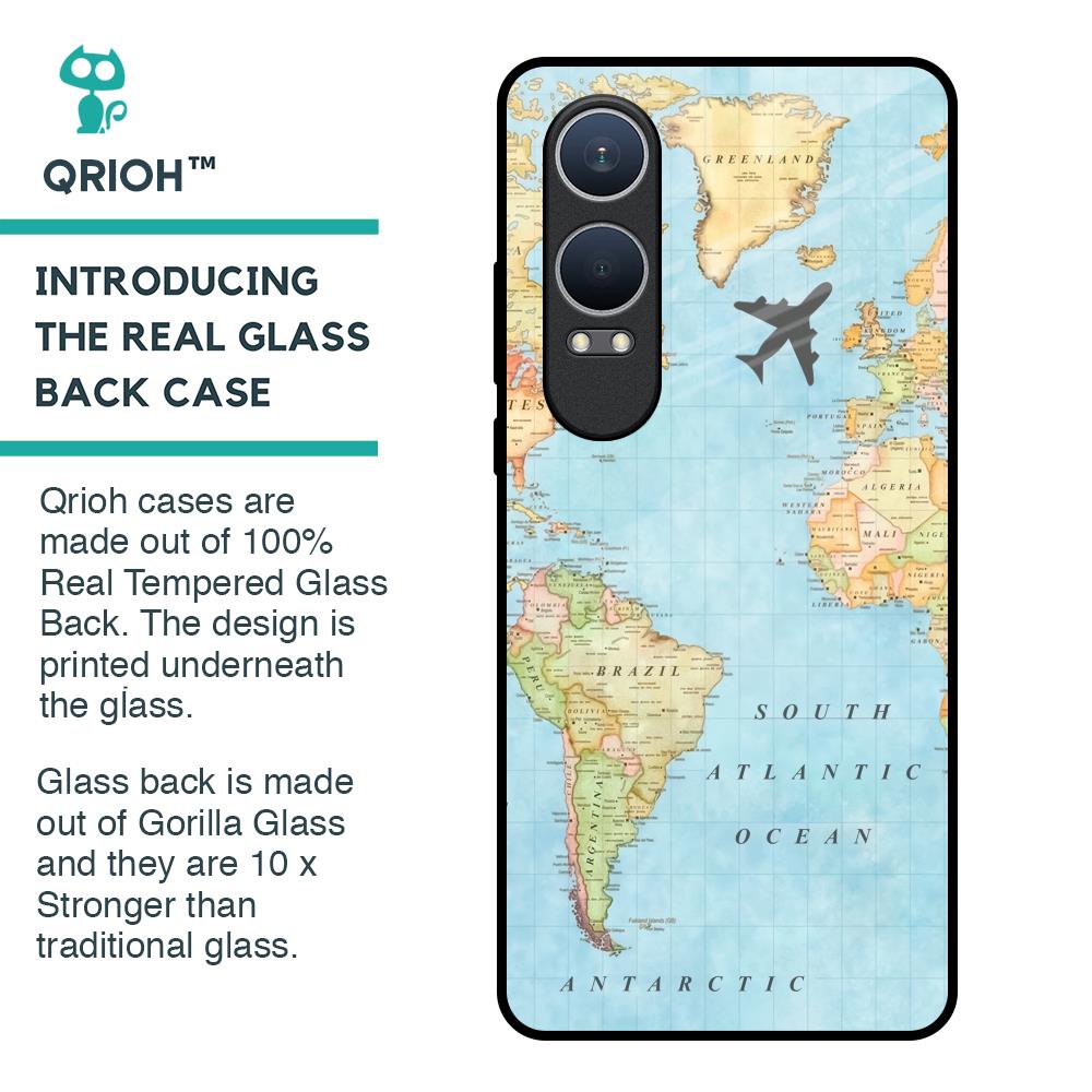 Travel Map Glass Case for OnePlus Nord CE4 Lite 5G