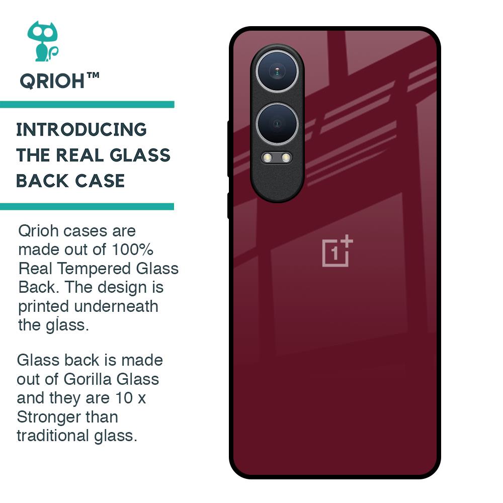 Classic Burgundy Glass Case for OnePlus Nord CE4 Lite 5G