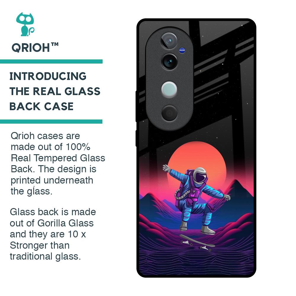 Retro Astronaut Glass Case for Vivo V40 5G