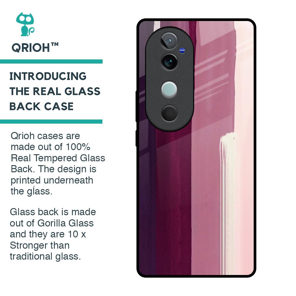 Brush Stroke Art Glass Case for Vivo V40 5G