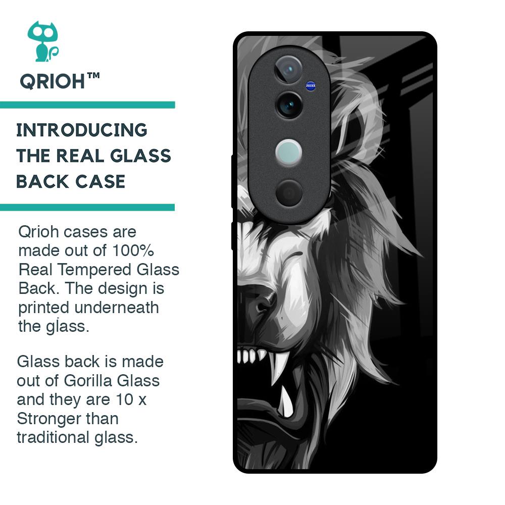 Wild Lion Glass Case for Vivo V40 5G