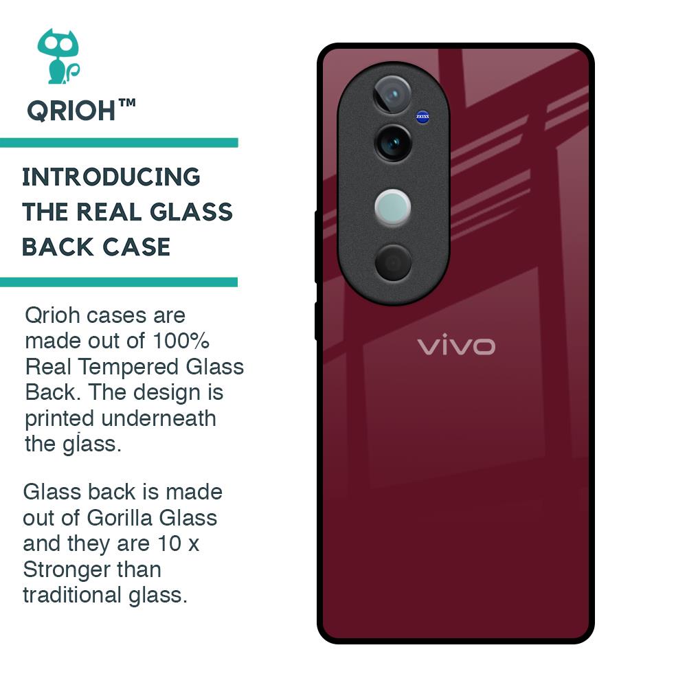 Classic Burgundy Glass Case for Vivo V40 5G