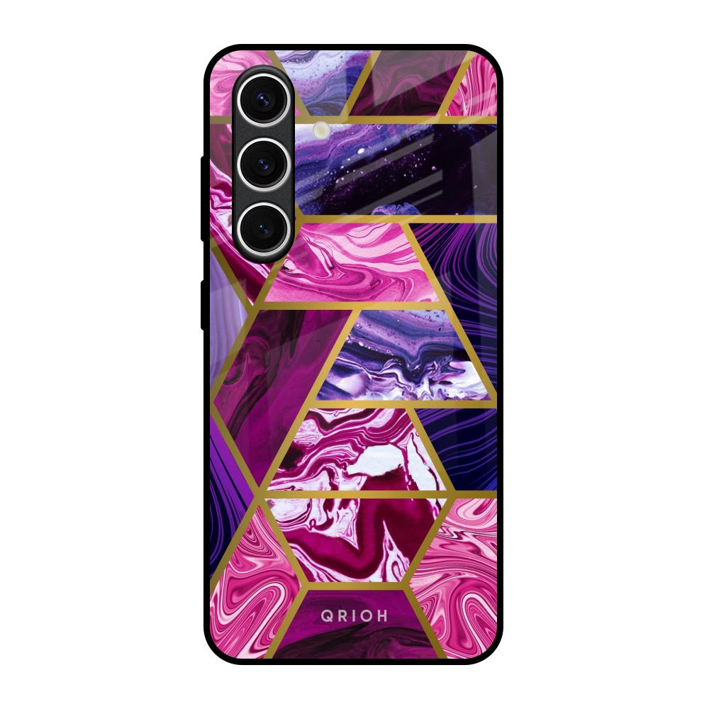Electroplated Geometric Marble Samsung Galaxy S24 FE 5G Glass Back Cover Online