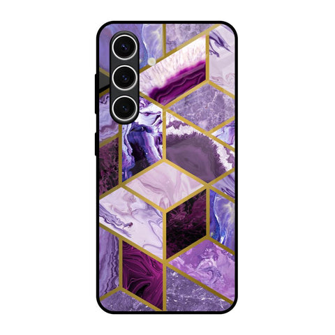 Purple Rhombus Marble Samsung Galaxy S24 FE 5G Glass Back Cover Online