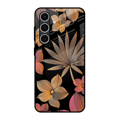 Lines Pattern Flowers Samsung Galaxy S24 FE 5G Glass Back Cover Online