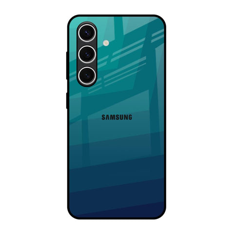 Green Triangle Pattern Samsung Galaxy S24 FE 5G Glass Back Cover Online