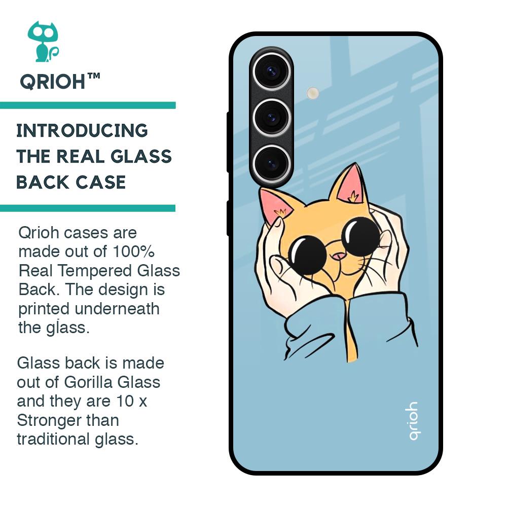 Adorable Cute Kitty Glass Case For Samsung Galaxy S24 FE 5G