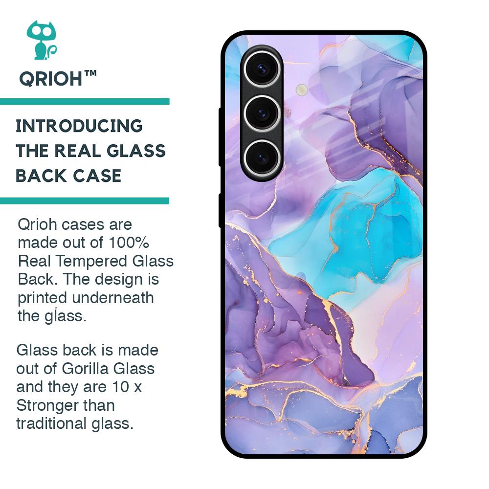 Alcohol ink Marble Glass Case for Samsung Galaxy S24 FE 5G