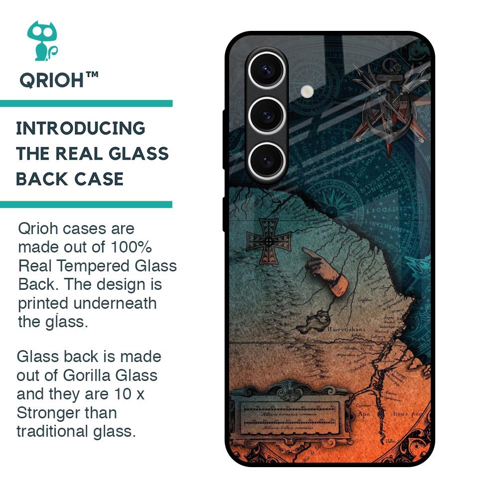 Geographical Map Glass Case for Samsung Galaxy S24 FE 5G