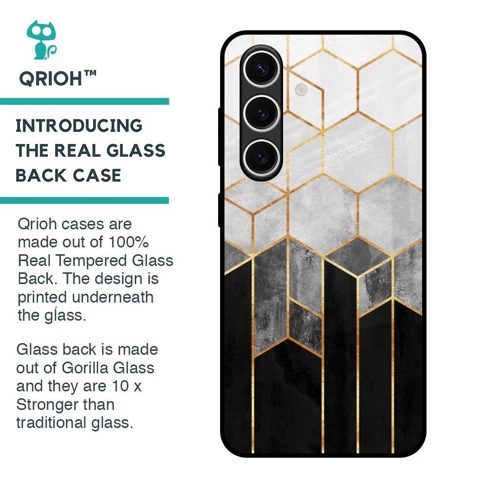 Tricolor Pattern Glass Case for Samsung Galaxy S24 FE 5G
