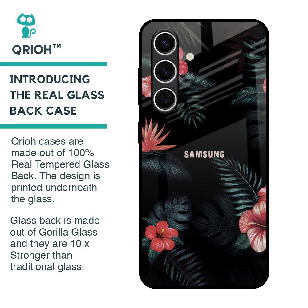 Tropical Art Flower Glass Case for Samsung Galaxy S24 FE 5G