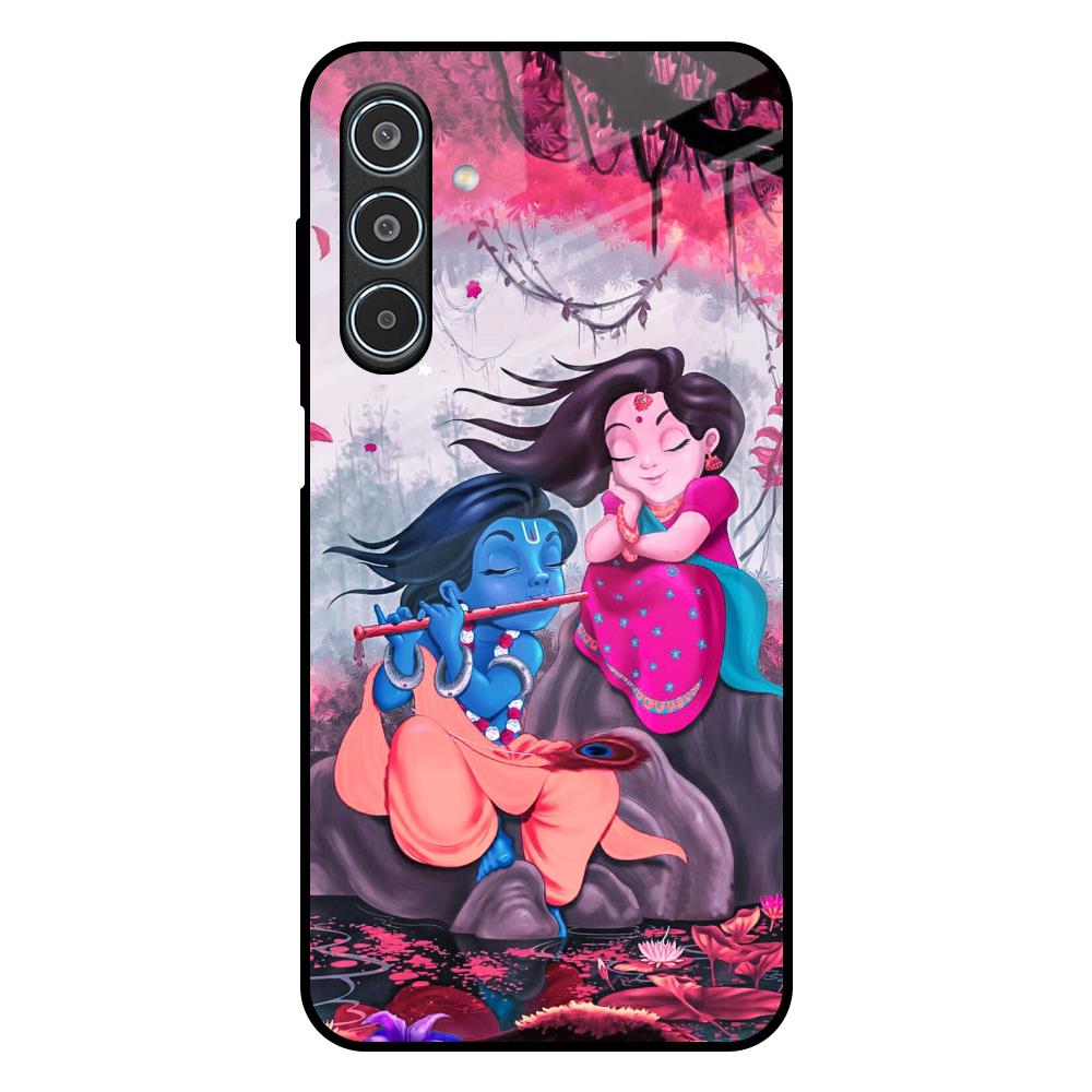 Radha Krishna Art Samsung Galaxy M35 5G Glass Back Cover Online