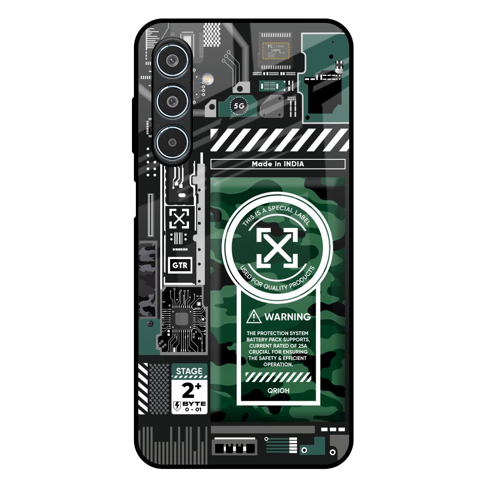 Green Camo Circuit Samsung Galaxy M35 5G Glass Back Cover Online