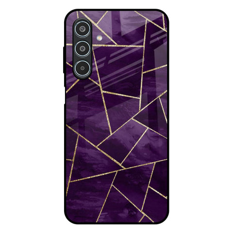 Geometric Purple Samsung Galaxy M35 5G Glass Back Cover Online