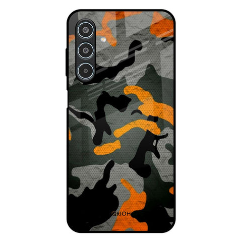 Camouflage Orange Samsung Galaxy M35 5G Glass Back Cover Online