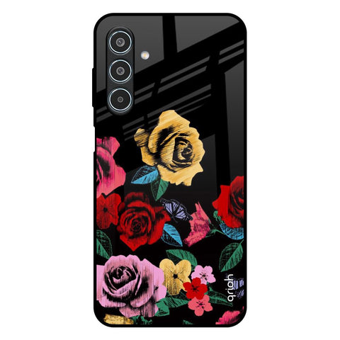 Floral Decorative Samsung Galaxy M35 5G Glass Back Cover Online