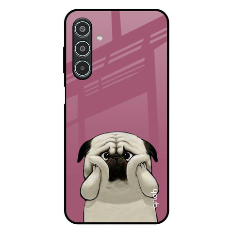 Funny Pug Face Samsung Galaxy M35 5G Glass Back Cover Online