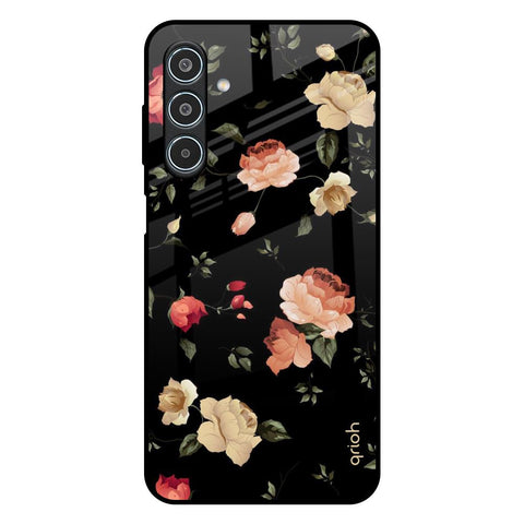 Black Spring Floral Samsung Galaxy M35 5G Glass Back Cover Online